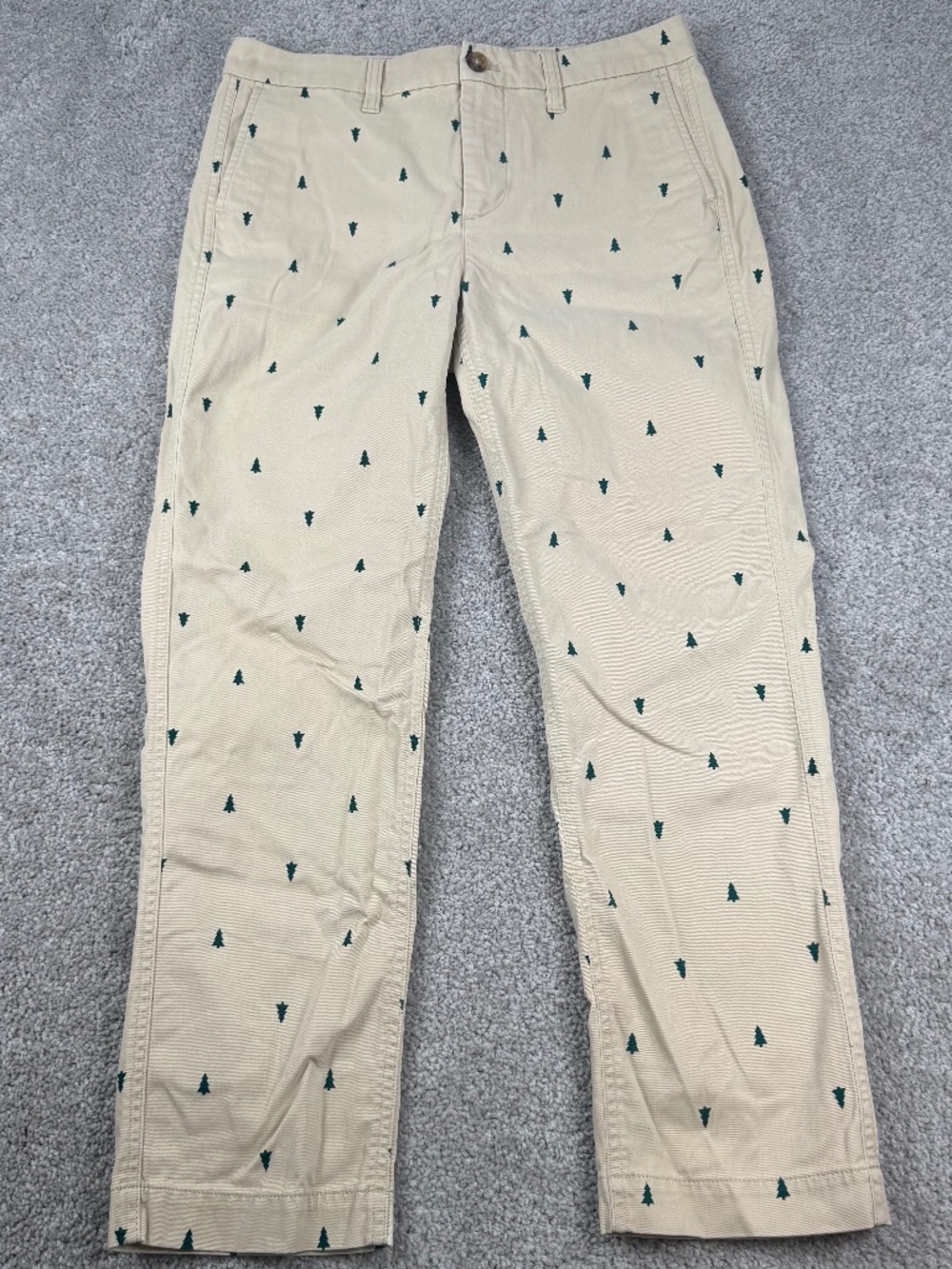 J. Crew High Rise Girlfriend Chino Pine Christmas Tree Khaki Women's Size 6